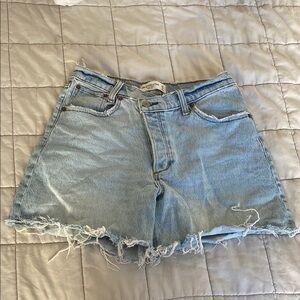 Abercrombie Cross Front Denim Dad Shorts